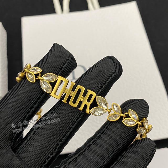 Dior飾品 迪奧2021熱銷款橄欖葉系列 馬眼葉子水鑽手鏈  zgd1370